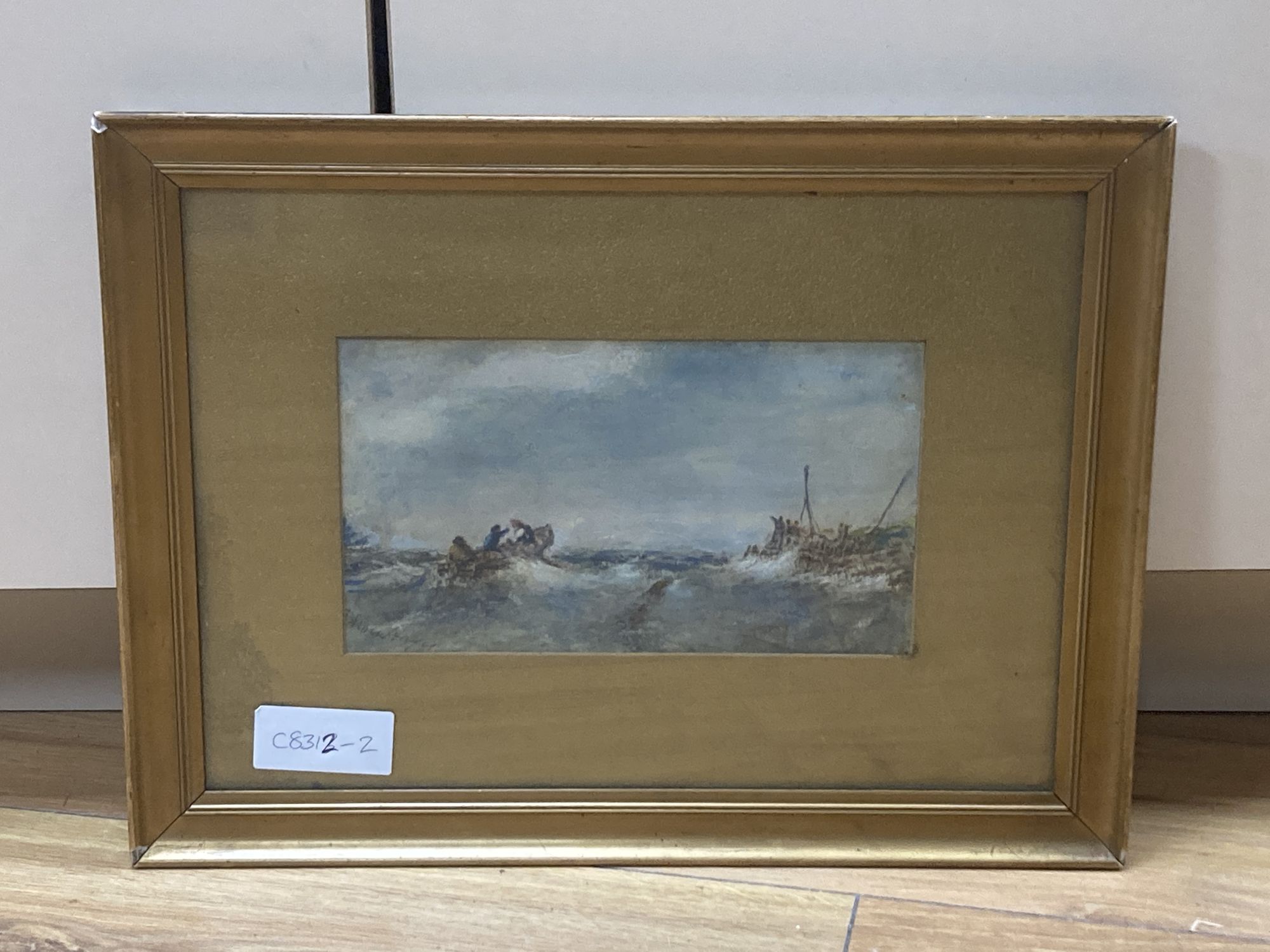Edwin Hayes (1820-1904), watercolour, Fishing boat leaving the harbour, signed in pencil, 12 x 21cm